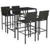 vidaXL Garden Bar Set Black Poly Rattan 5 Piece Durable Garden Bar Set - 3 of 4