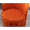 Velvet Contemporary Swivel Accent Chair with Rounded Design and Gold Base - 3 of 4