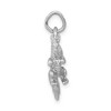 Black Bow Jewelry 14k White Gold Small 3D Winged Dragon Charm - 2 of 4