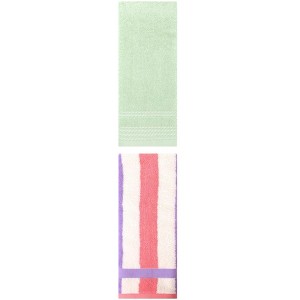 REGALWOVEN Striped Decorative Hand Towels for Bathroom Kitchen Gym 14" x 30"/13" x 29" 2 Pcs - 1 of 4