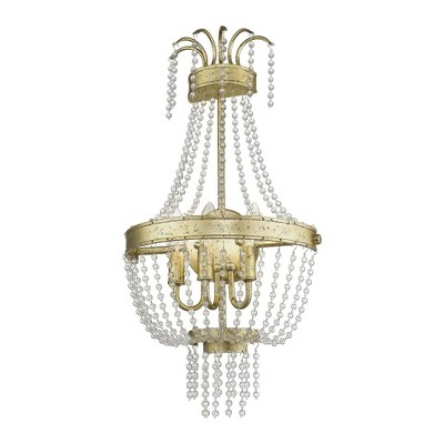 Valentina Winter Gold 3-Light Sconce with Clear Crystals