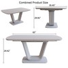 Vynxaria 5-Piece Expandable Dining Set-Rectangular Table (U-Legs, 2-8 Seats) ,4 PU Cushioned Chairs, MDF, Easy 10-15min Assembly - 3 of 4