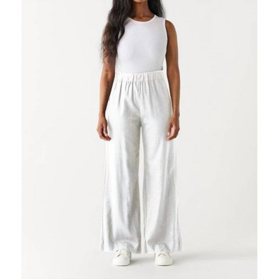 Women's High Waist Elastic Waist Wide Leg Pants - Dex