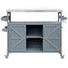 NicBex Stainless Steel Kitchen Island Kitchen Cart with Storage with Spice Rack, Towel Rack, 3 Open Shelves - 3 of 4