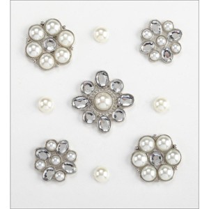 Jolee's Boutique Dimensional Stickers - Pearl & Gem Clusters, 9pcs - 1 of 1
