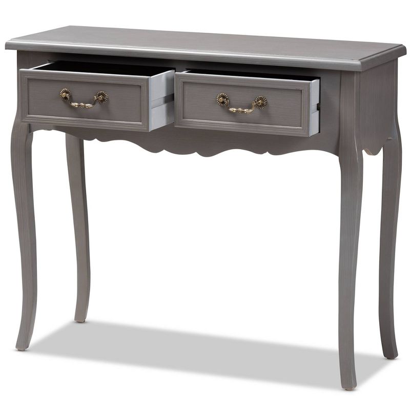 Capucine Finished Wood 2 Drawer Console Table Gray - Baxton Studio, 3 of 11