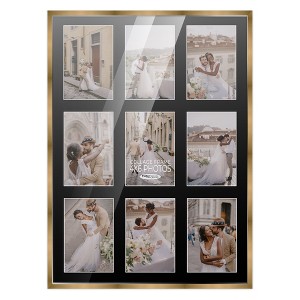 PosterPalooza | Metallic Gold Bronze Finish Collage Frame - Black Mat, 20 Frame Sizes, UV Acrylic - 1 of 4
