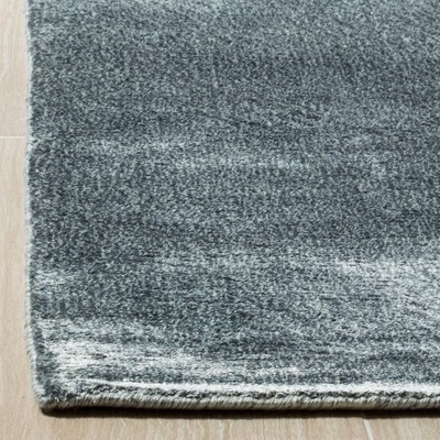 Elephant Gray Hand-Knotted Wool and Silk 6' x 9' Rug