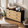 6-Drawer Tall Dresser for Bedroom, Rattan Storage Organizer for Closet, Living Room, Hallway, Entryway - 4 of 4