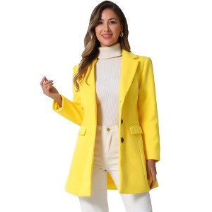 INSPIRE CHIC Women's Notched Lapel Single Breasted Outwear Fall coat - 1 of 4