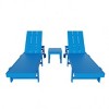 WestinTrends Ashore 2pcs Modern Poly Reclining Chaise Lounge With Wheels plus 1pc side table - 3 of 4