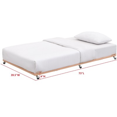 Kings Brand Furniture - Twin Size Metal Roll Out Platform Trundle Bed Frame for Daybed with Steel Slats