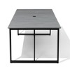 Crestlive Products Outdoor Dining Table 82.7 inch Patio Dining Table with Wooden-Like Top and Aluminum Frame, Rectangular Table with Umbrella Hole - 3 of 4