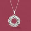 Ross-Simons Sterling Silver Byzantine Open Circle Pendant Necklace - 4 of 4