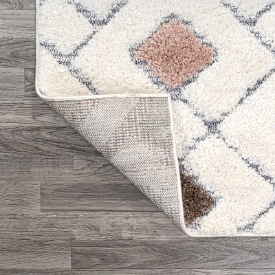 Retro Multi/Cream Trellis Flat Woven Stain-Resistant Rug