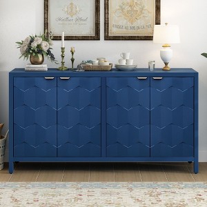 NicBex Luxurious Buffet Cabinet 4-Door Sideboard Cabinet with Honeycomb Patterned Doors, Offering Ample Storage for Living Room - 1 of 4