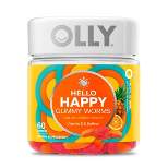 Olly Hello Happy Gummy Worm Supplements with Vitamin D and Saffron - 60ct