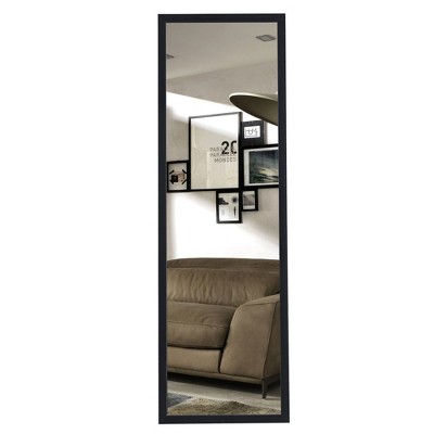 Infurnic Full Length Mirrors Aluminum Alloy Wall Mounted Body Mirror for Living Room, Clothing Shop, Corridor Decor, Black, 18.1"*0.9"*57.9"