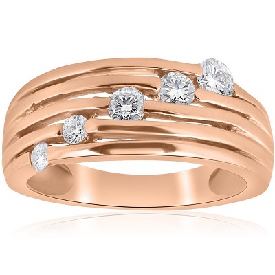 Pompeii3 14K Rose Gold 1/2ct Diamond Right Hand Journey Ring
