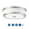 Progress Lighting, Bezel Collection, 1-Light LED Flush Mount, Brushed Nickel, Etched White Glass Shade - 3 of 4