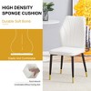 Vynxaria Set of 8 White PU Dining Chairs with Black Metal Legs - 3 of 4