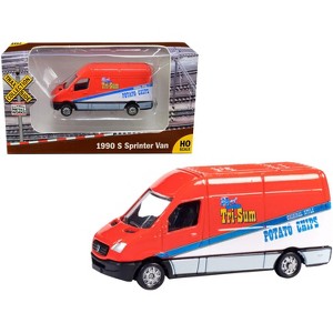 1990 Mercedes Benz Sprinter Van Red and White "Tri-Sum Potato Chips" "TraxSide Collection" 1/87 (HO) Scale Diecast Model by Classic Metal Works - 1 of 3