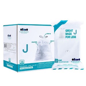 Plasticplace Drawstring Trash Bags, Compatible with simplehuman Code J Liners - 1 of 2