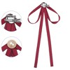 INSPIRE CHIC Women's Wedding Party Satin Brooch Pin Bow Tie with Pearl - 3 of 4
