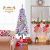 Tangkula 6FT Artificial Christmas Tree Pre-lit Snow-flocked Christmas Tree with 458 Branch Tips 220 Warm White & Multi-color LED Lights - 4 of 4