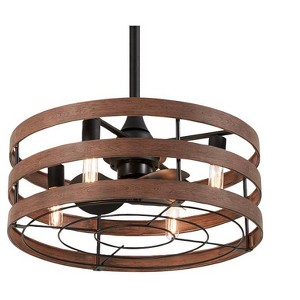 25" Minka Aire Audrey Koa Coal LED Fandelier Ceiling Fan with Remote - 1 of 4