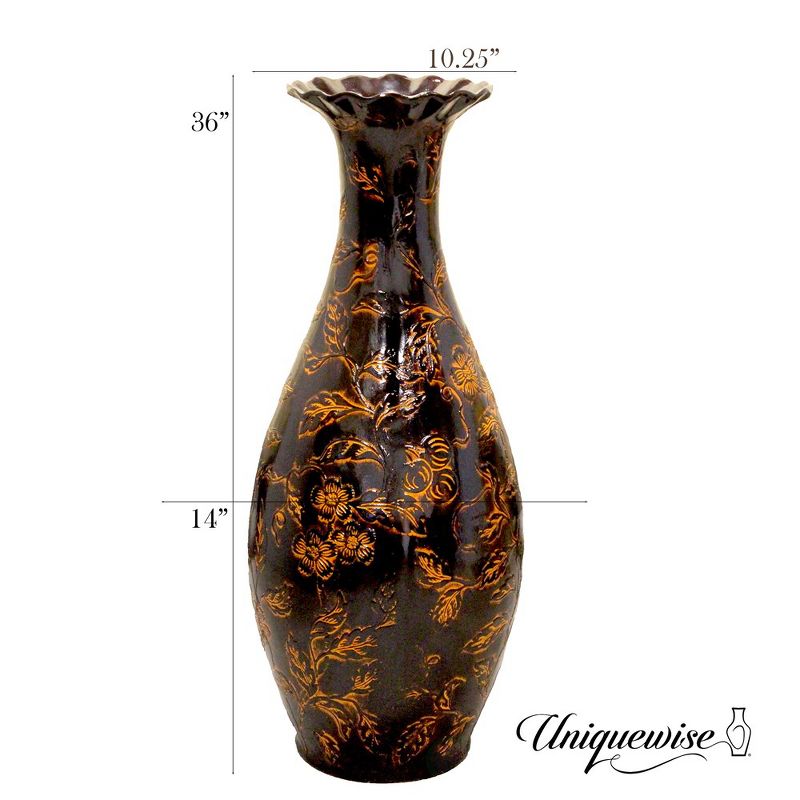 Uniquewise Traditional Brown Trumpet Shaped Floor Vase, 36 Tall, 5 of 8