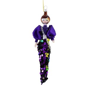 De Carlini Italian Ornaments 7.0 Inch Kendall Night Out On Town Christmas Tree Ornament , Fashionista Girl Party (1PC) - 1 of 3