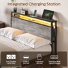 Bestier Full Size Bed Frame Led Platform Bed with Storage Headboard Charging Station - 3 of 4