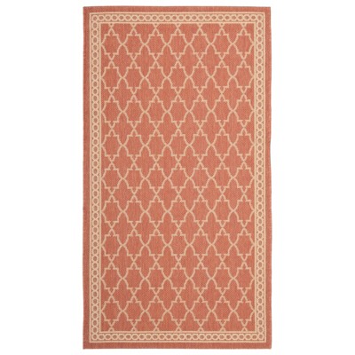2'7" x 5' Rectangle Gibson Outdoor Rug Rust/Sand - Safavieh