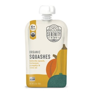Serenity Kids Organic Squashes with Organic Olive Oil Baby Food Pouch - 3.5oz - 1 of 4