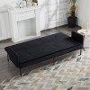 VYNXARIA 74.8inch Futon Sofa bed, can be converted to a fully functioning futon sleeper in few seconds,Black - 4 of 4