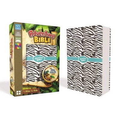 Niv, Adventure Bible, Leathersoft, Zebra Print, Full Color Interior - by  Zondervan (Leather Bound)