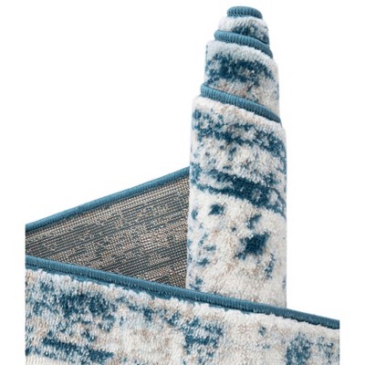 Sofia 9' x 12' Blue and Off-White Rectangular Area Rug