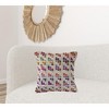 HomeRoots 20" X 20" Beige Red Green Blue Yellow Orange And Pink 100% Cotton Geometric Zippered Pillow - 2 of 4