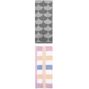 REGALWOVEN Geometric Cotton Soft Absorbent Decorative Hand Towel Set for Bathroom 13" x 29" 2 Pcs - 1 of 4