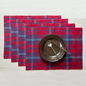 Solino Home Linen Plaid Placemats | Red Tartan Plaid - 1 of 3