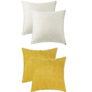 REGALWOVEN 4 Pcs Modern Solid Throw Pillow Covers for Sofa, Living Room 18" x 18" - 1 of 4