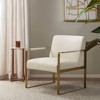 NicBex Velvet Accent Chair,Upholstered Living Room Chairs with Mid-Height Backrest and Metal Arms and Legs,Accent Chairs for Living Room - 2 of 4