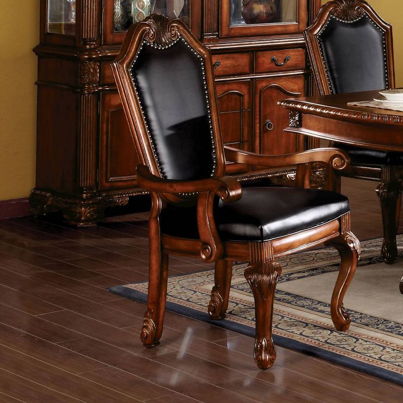 Chateau De Ville 23&#34; Dining Chairs Black and Cherry - Acme Furniture, 1 of 6