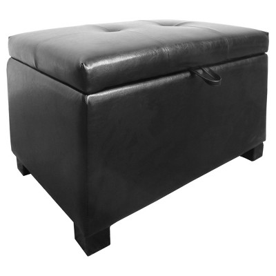 black leather ottoman target