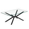 Syemin Rectangle End Table Coffee Table with Tempered Glass Top and Metal Legs for Modern Living Room, Clear, 39.37"*23.62"*16.93" - 4 of 4