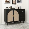 Vynxaria Decorative Storage Cabinets - Elegant Vanity Tables in Black/Beige - 2 of 4
