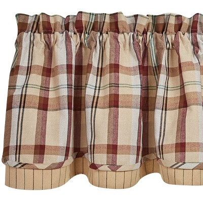 Rustic Plaid Cotton Layered Valance 16"
