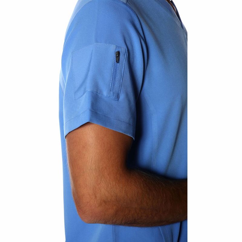 Members Only Men's Manchester V-Neck Scrub Top With Waist & Sleeve Pockets, 4 of 7