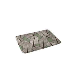 Alisa Galitsyna Tropical Banana Leaves Pattern Bath Rug Green - Deny Designs: Microfiber, Machine Washable, 1'9"x2'10" - 1 of 3